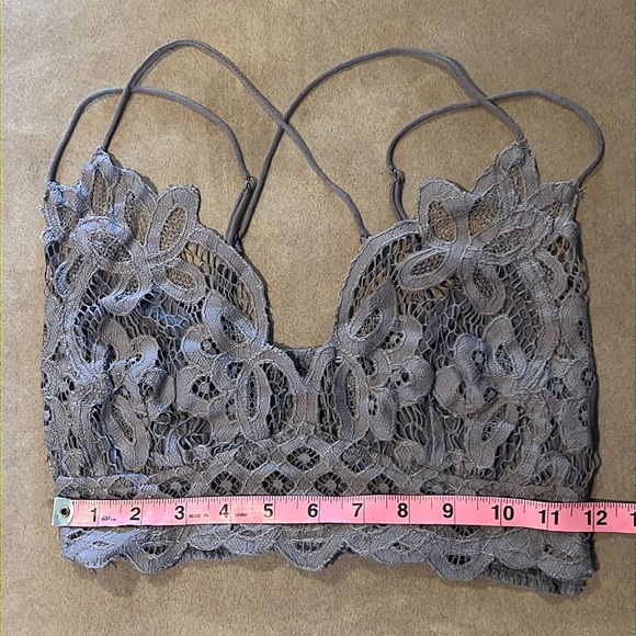 Free People One Women's Adella Bralette- Slate- Size Medium - Picture 3 of 9